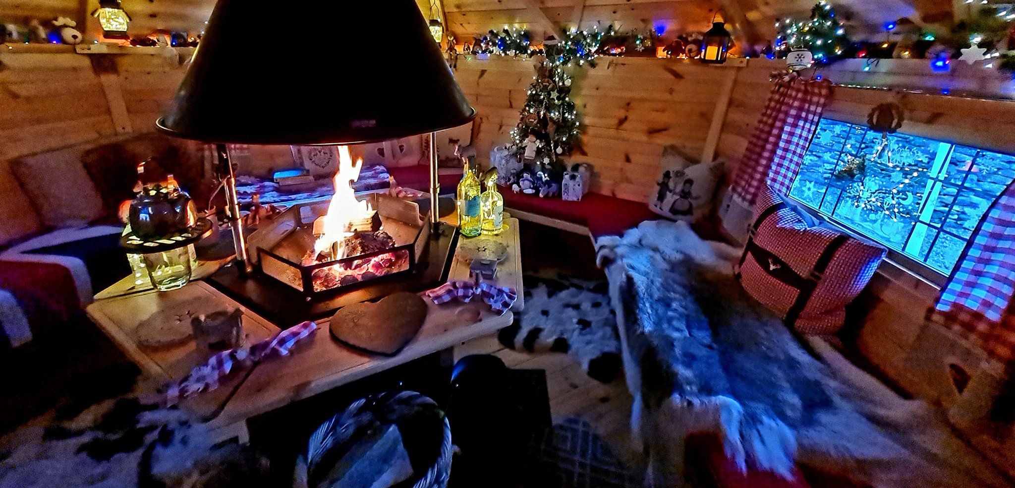 Inside a Cosy Arctic Cabin at Xmas