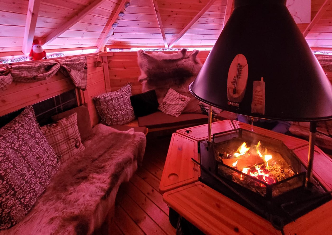 Inside a 7m² Arctic Cabins Grill Hut