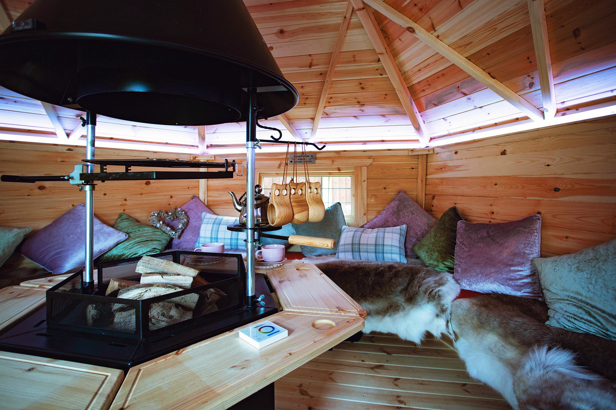 Interior of an Arctic Cabin BBQ Lodge