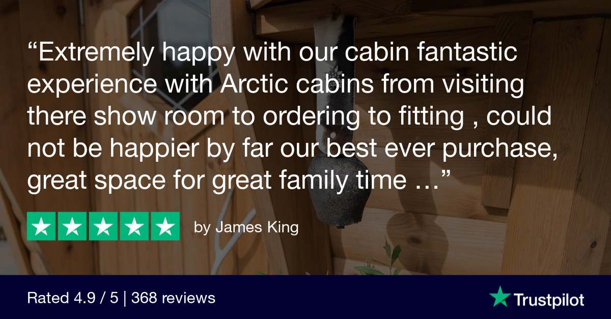 5 star customer review on Trustpilot for Garden Huts