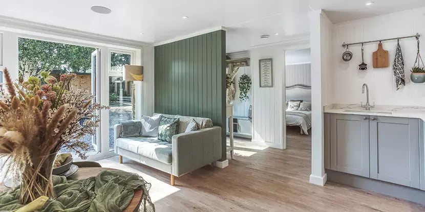 cabin master annexe building for hosting overnight guests in a fully liveable structure