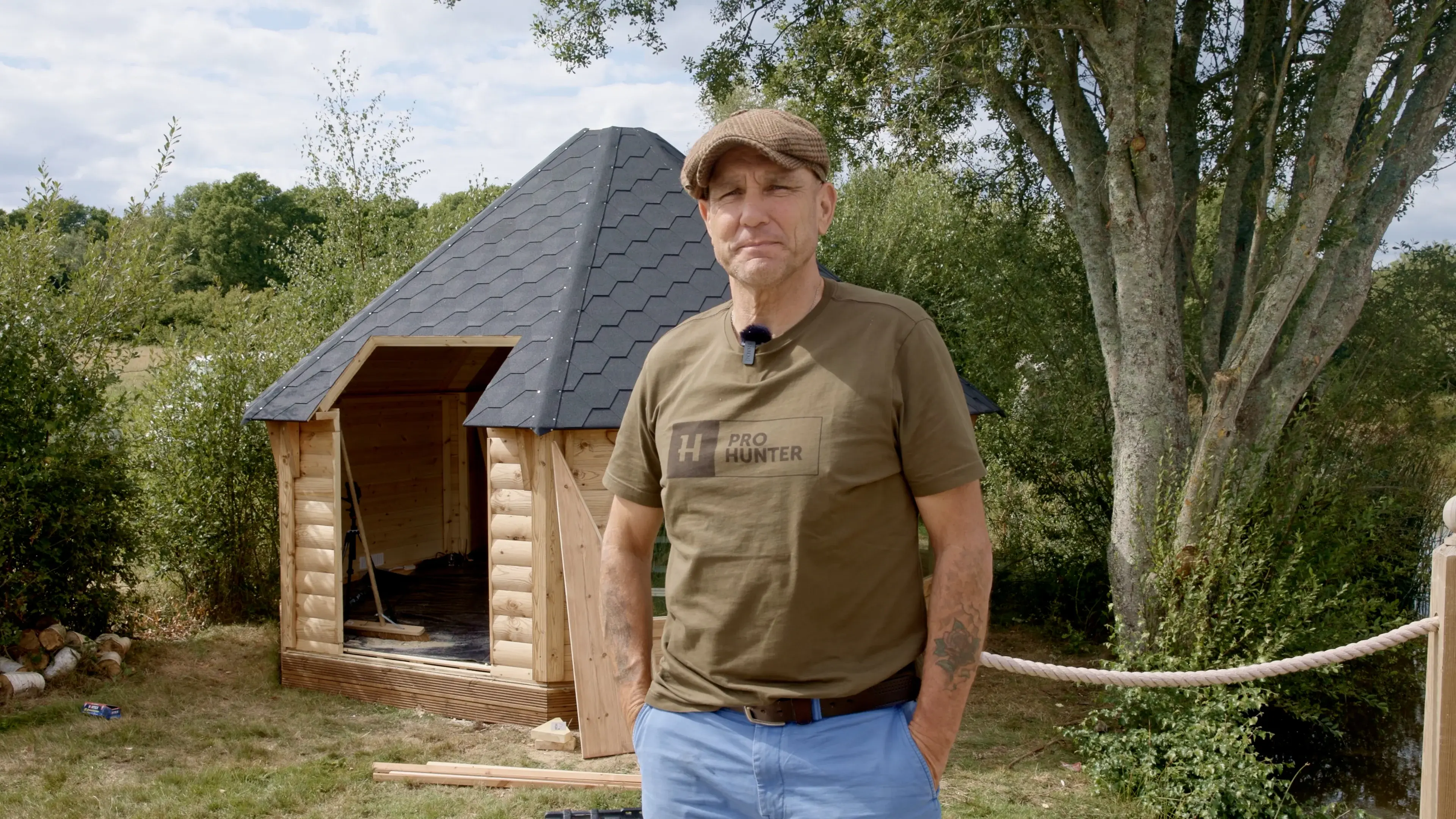 vinnie jones in the country with arctic cabins log cabin